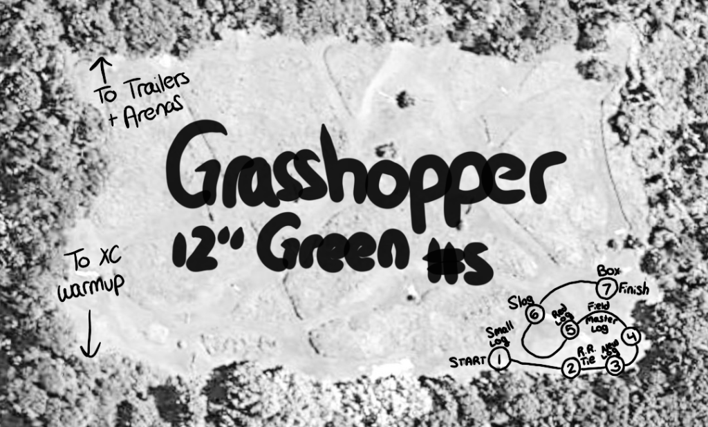 Cross country course map: Grasshopper – 12" – Green numbers